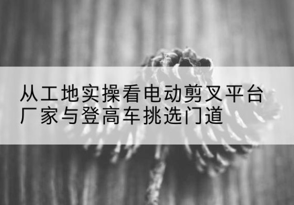 凉山电动剪叉升降平台厂家-从工地实操看电动剪叉平台厂家与登高车挑选门道